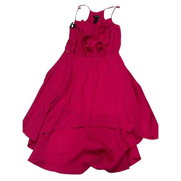Bisou Bisou Fuschia High Low Ruffled Dress Size 10 - Picture 1 of 5